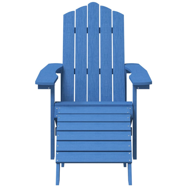 Adirondack-havestole med fodskammel og bord HDPE blå