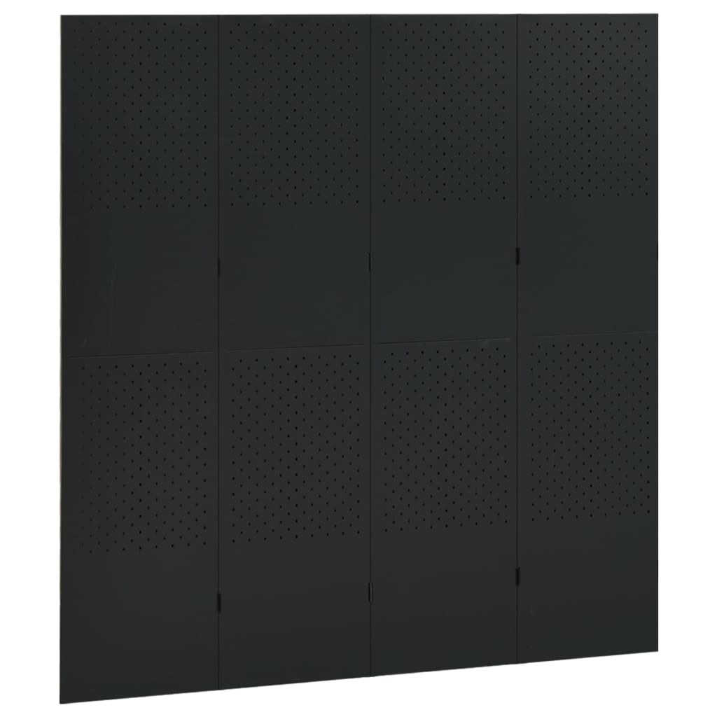 4-panels rumdelere 2 stk. 160x180 cm stål sort