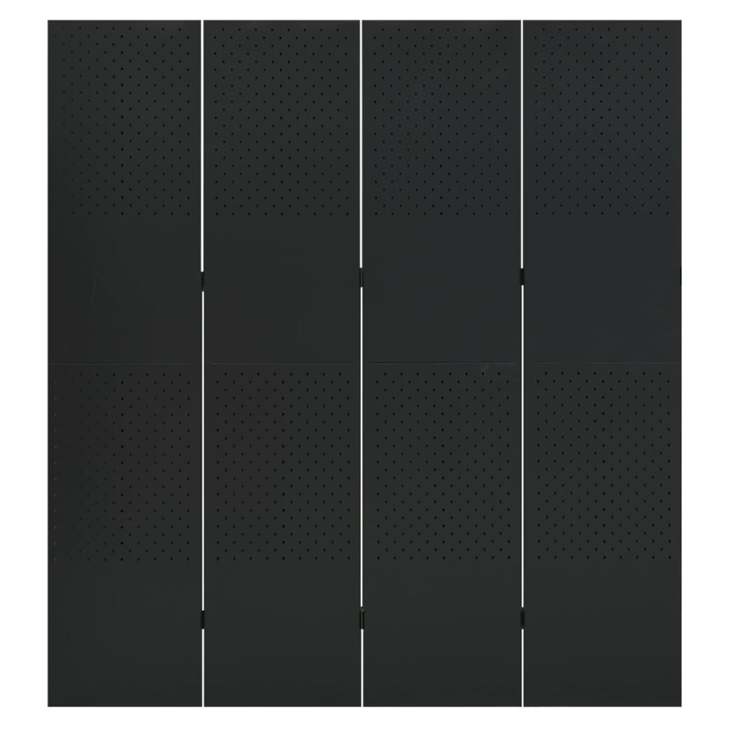 4-panels rumdelere 2 stk. 160x180 cm stål sort