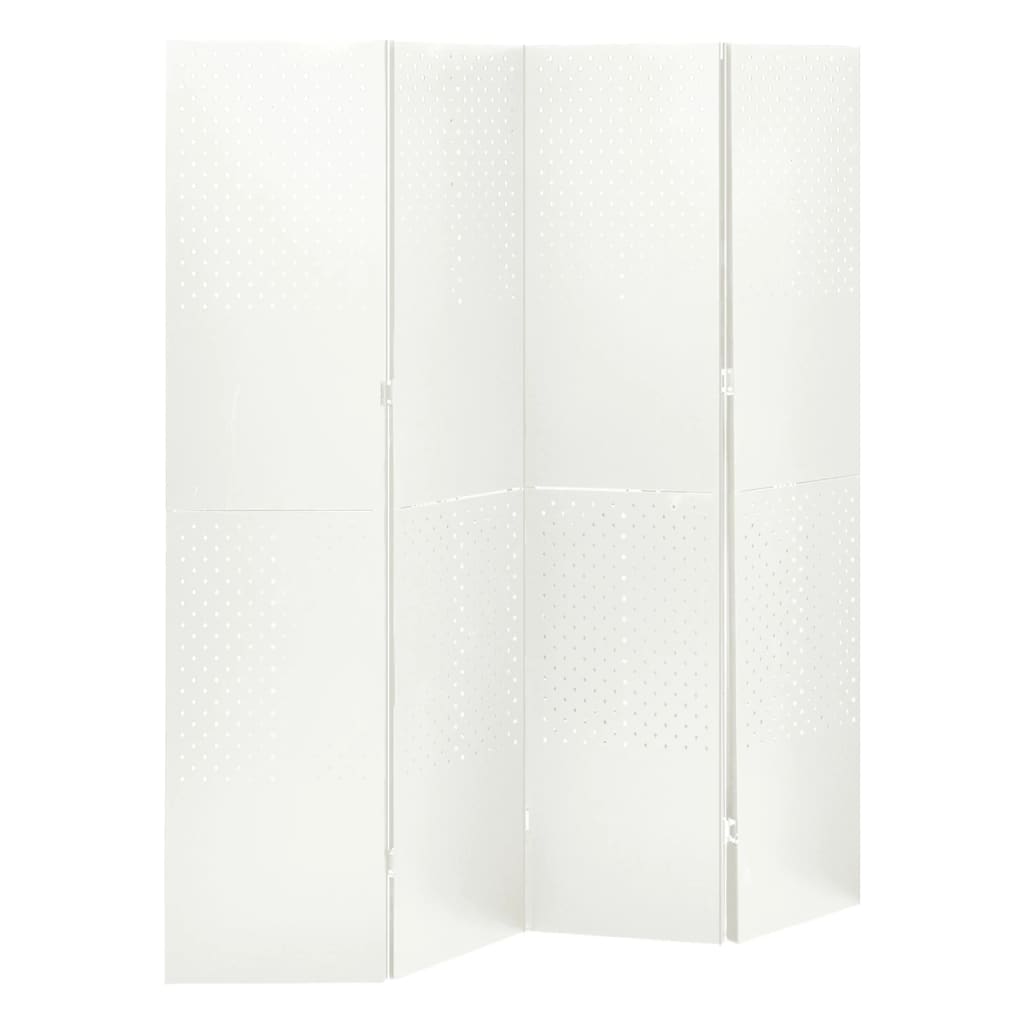 4-panels rumdelere 2 stk. 160x180 cm stål hvid