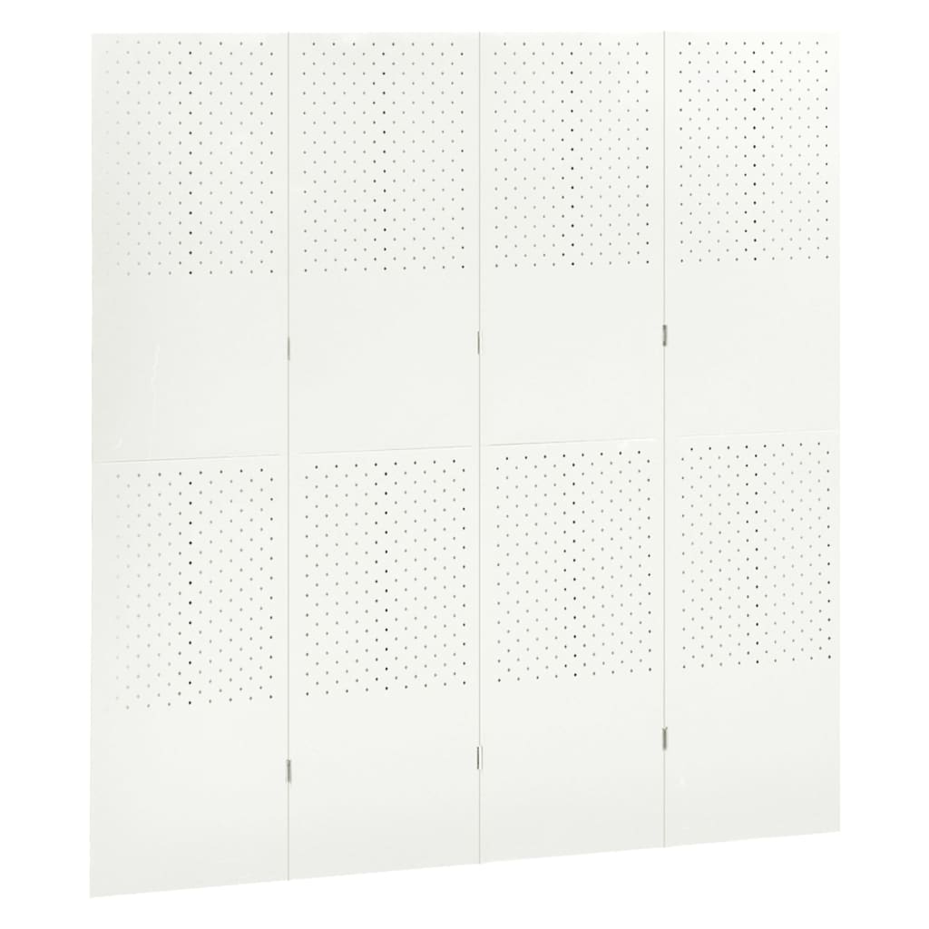 4-panels rumdelere 2 stk. 160x180 cm stål hvid