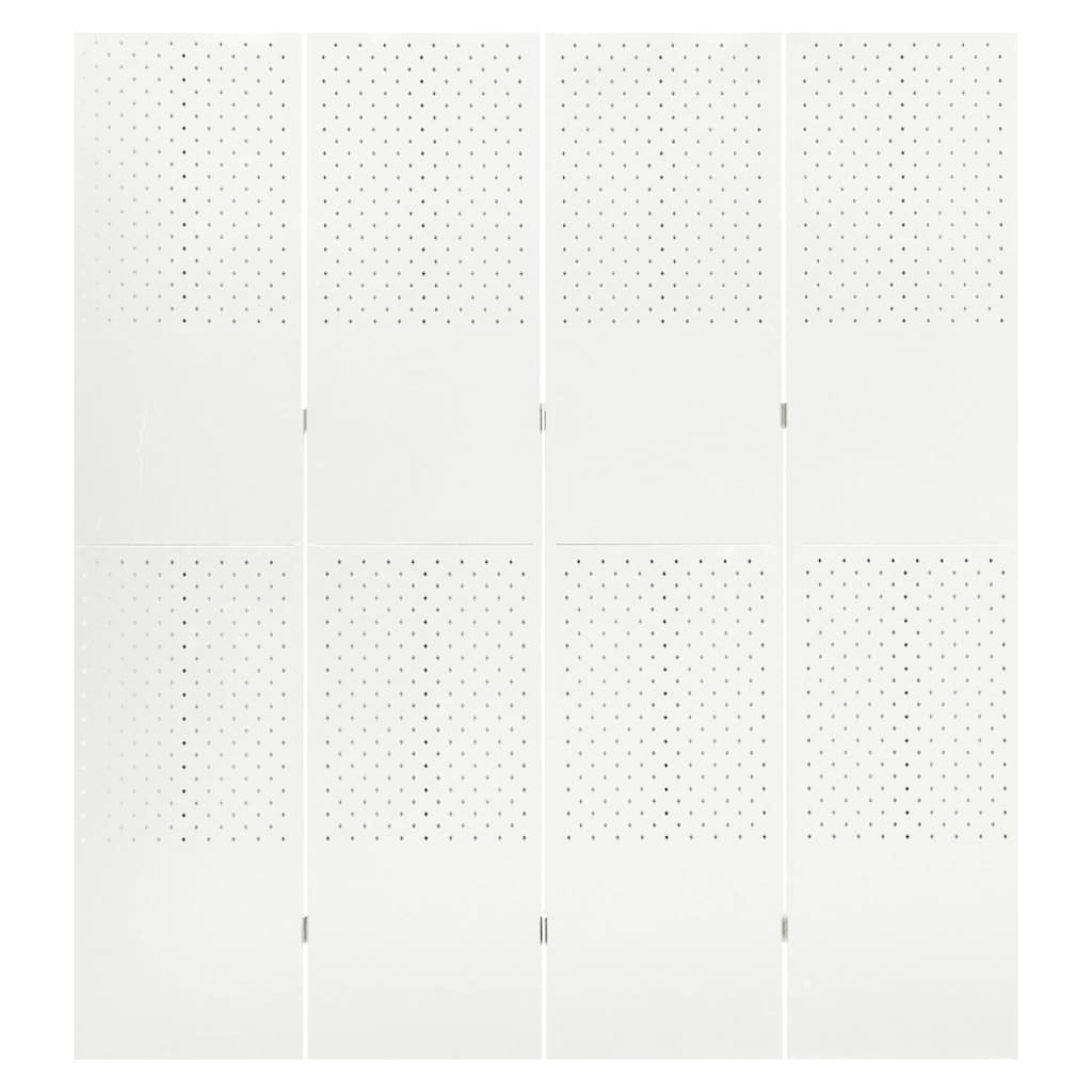 4-panels rumdelere 2 stk. 160x180 cm stål hvid