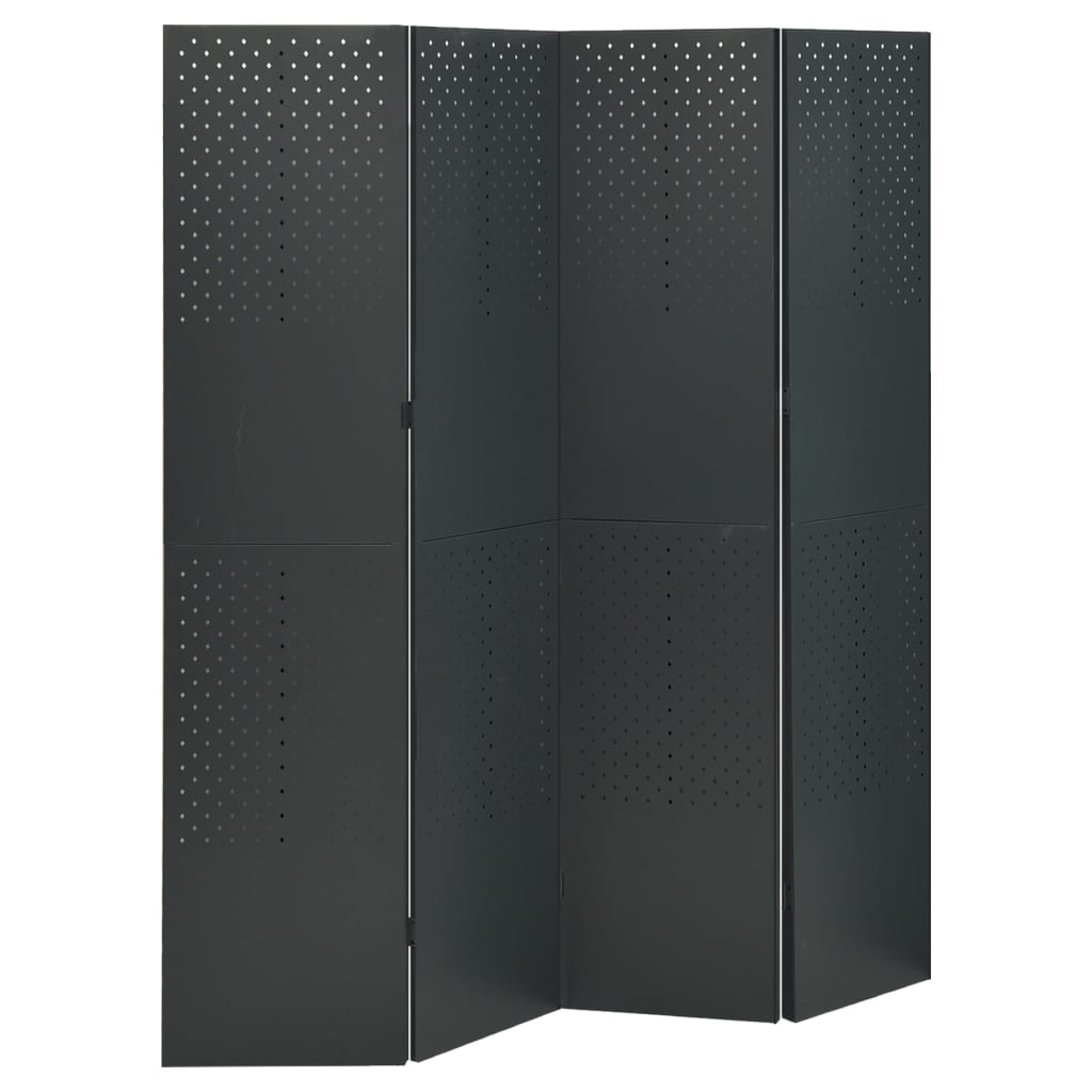 4-panels rumdelere 2 stk. 160x180 cm stål antracitgrå