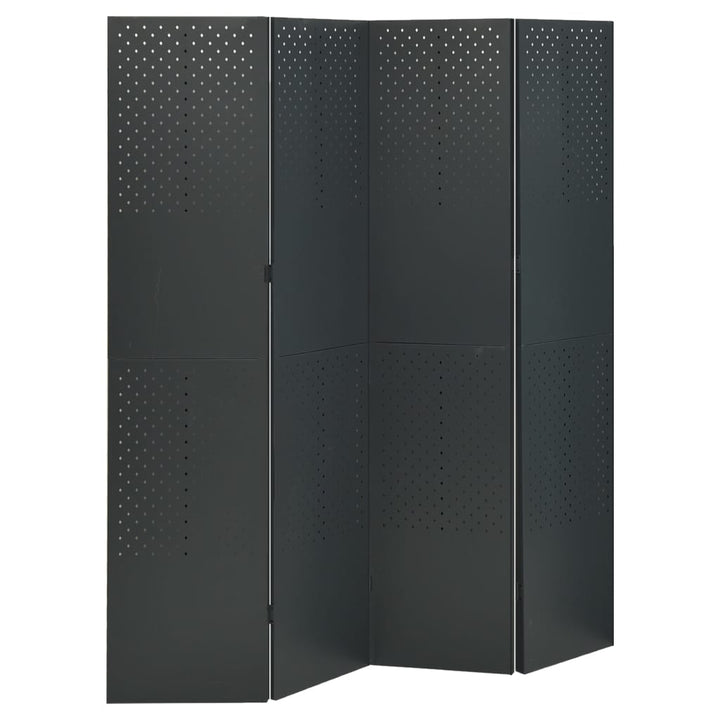 4-panels rumdelere 2 stk. 160x180 cm stål antracitgrå