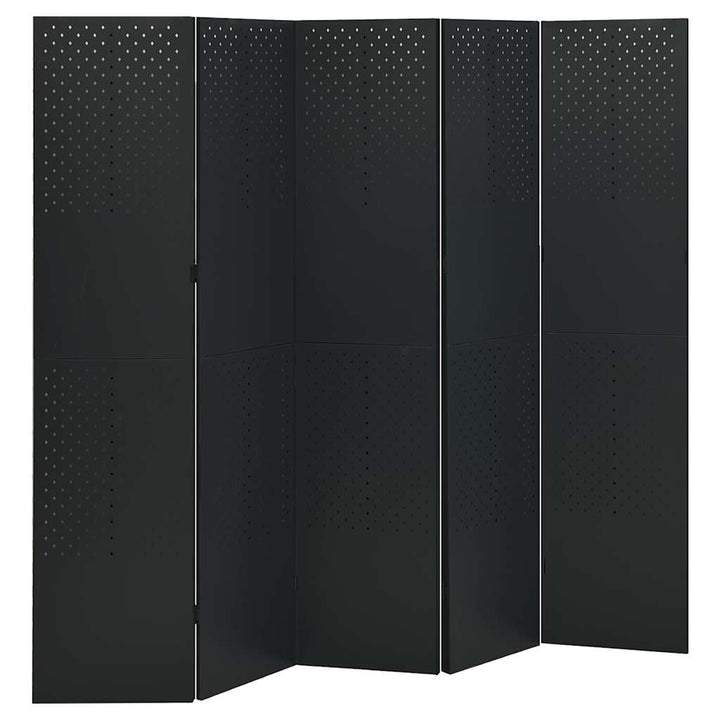 5-panels rumdeler 2 stk. 200x180 cm stål sort