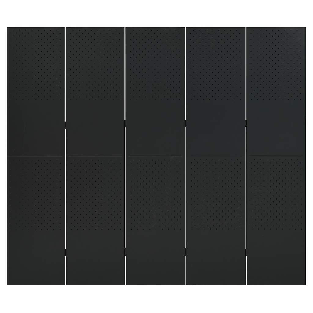 5-panels rumdeler 2 stk. 200x180 cm stål sort