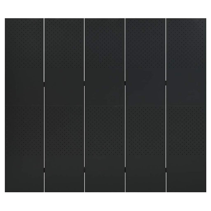 5-panels rumdeler 2 stk. 200x180 cm stål sort