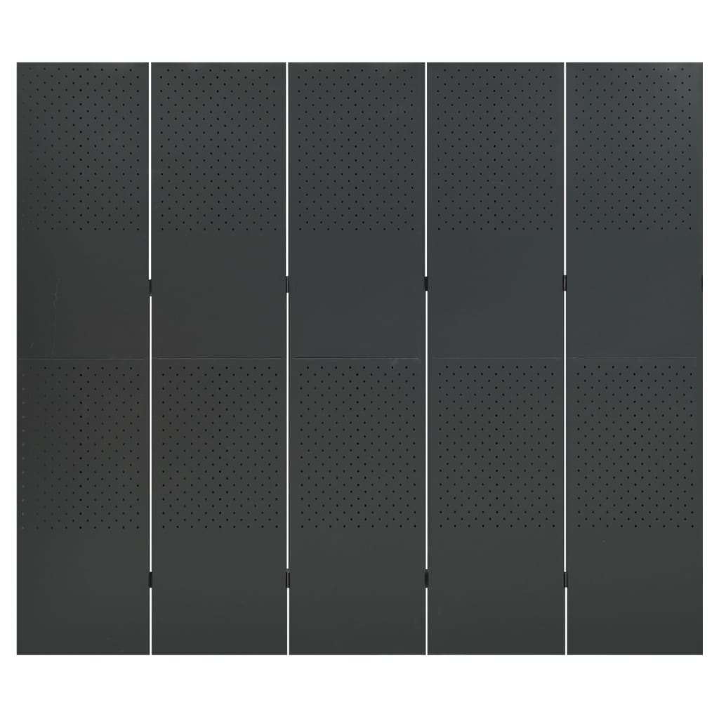 5-panels rumdeler 2 stk. 200x180 cm stål antracitgrå