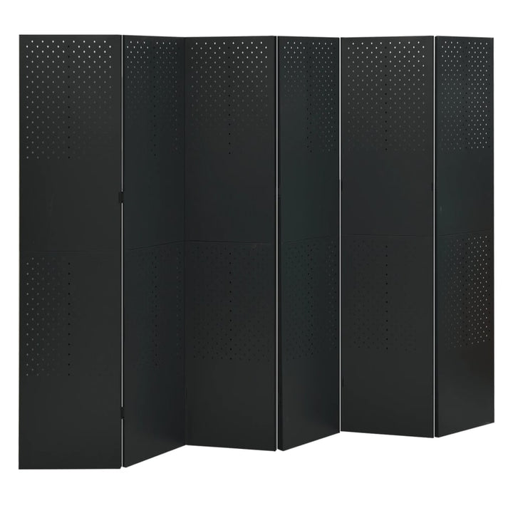 6-panels rumdelere 2 stk. 240x180 cm stål sort