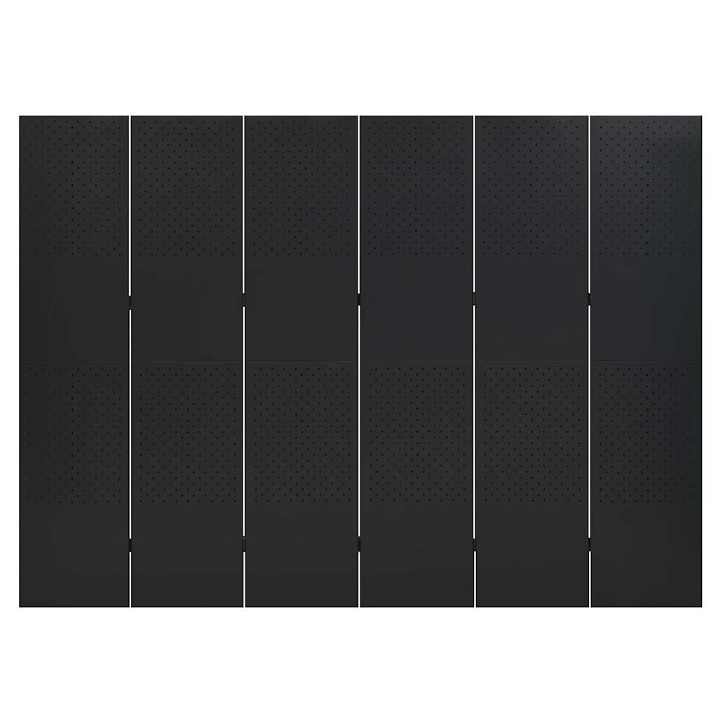 6-panels rumdelere 2 stk. 240x180 cm stål sort