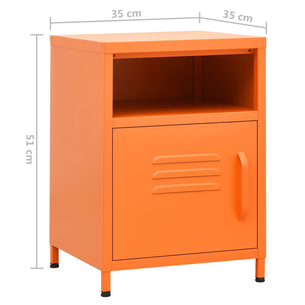 natborde 2 stk. 35x35x51 cm stål orange