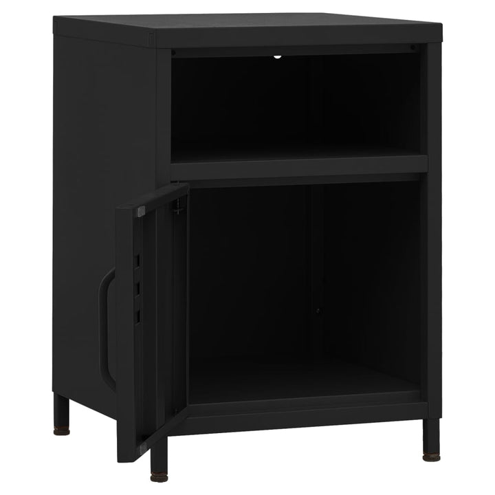 natborde 2 stk. 35x35x51 cm stål sort