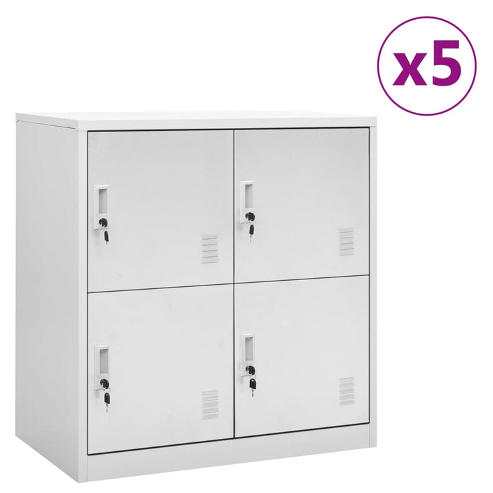 skabe 5 stk. 90x45x92,5 cm stål lysegrå