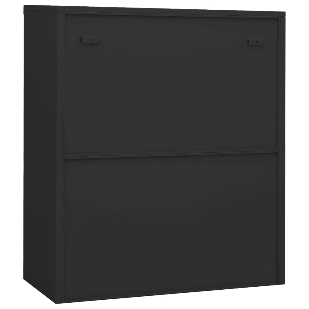 kontorskab med plantekasse 90x40x128 cm stål antracitgrå