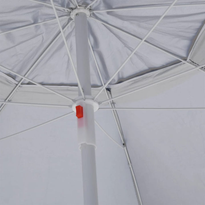 strandparasol med sidevægge 215 cm sandfarvet