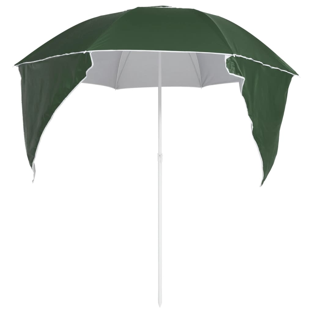 strandparasol med sidevægge 215 cm grøn
