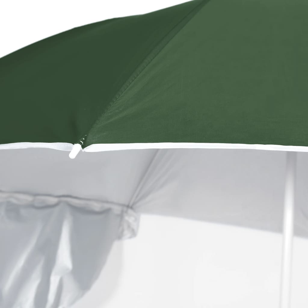 strandparasol med sidevægge 215 cm grøn