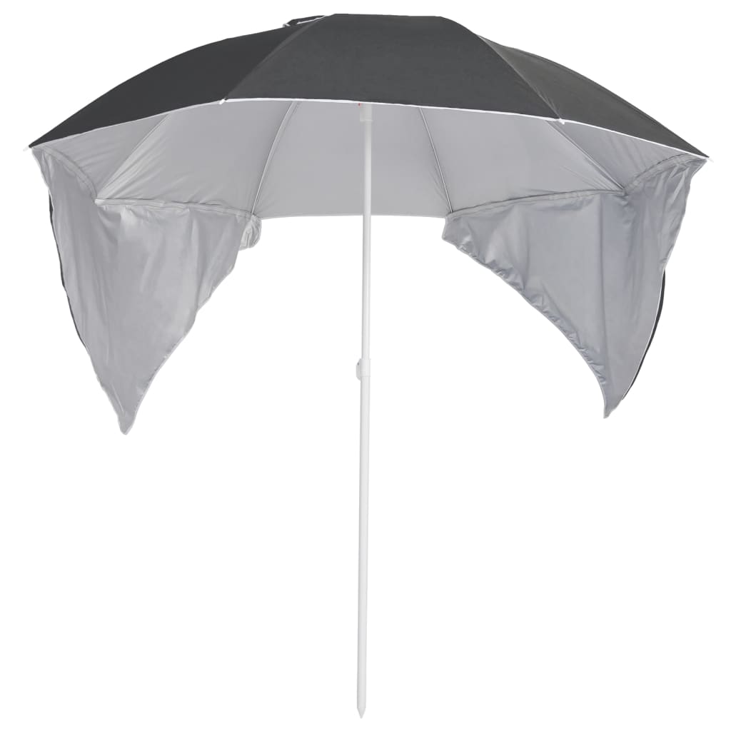strandparasol med sidevægge 215 cm antracitgrå