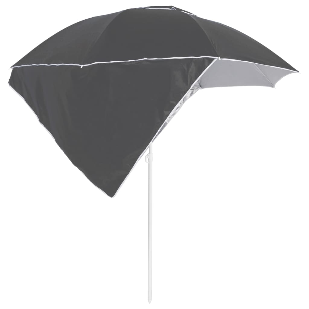 strandparasol med sidevægge 215 cm antracitgrå