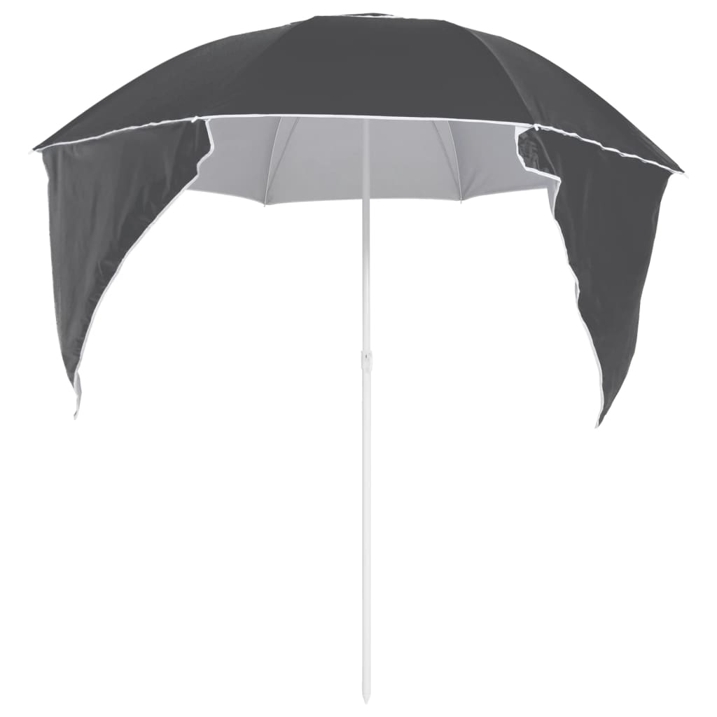 strandparasol med sidevægge 215 cm antracitgrå
