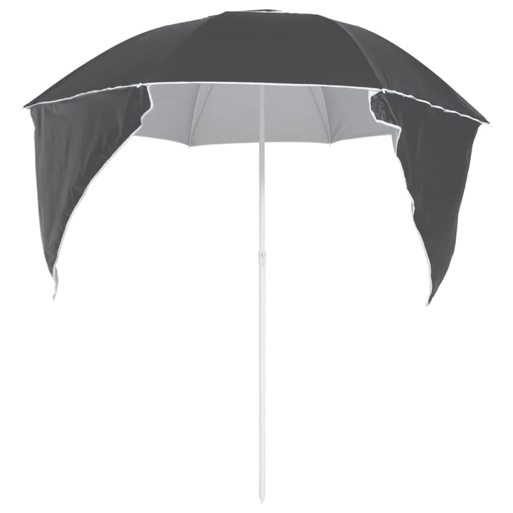strandparasol med sidevægge 215 cm antracitgrå