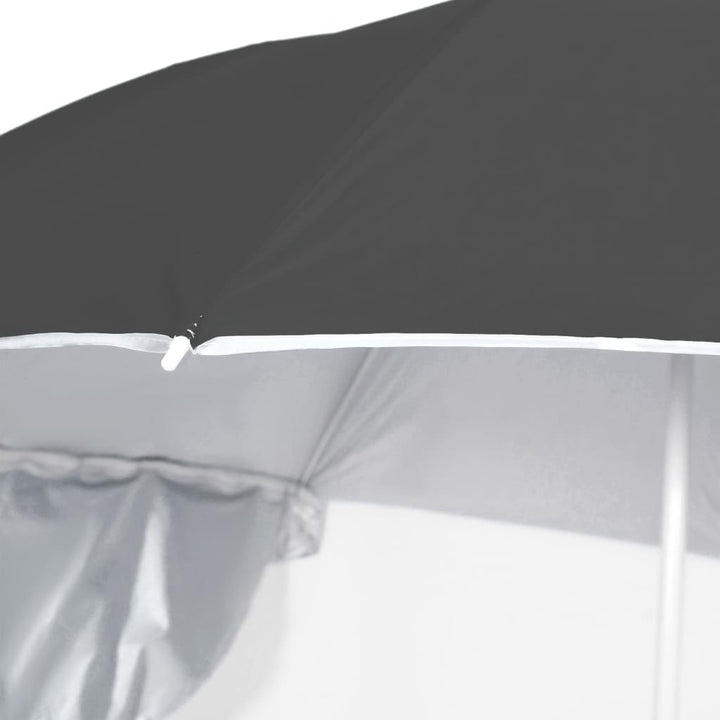 strandparasol med sidevægge 215 cm antracitgrå