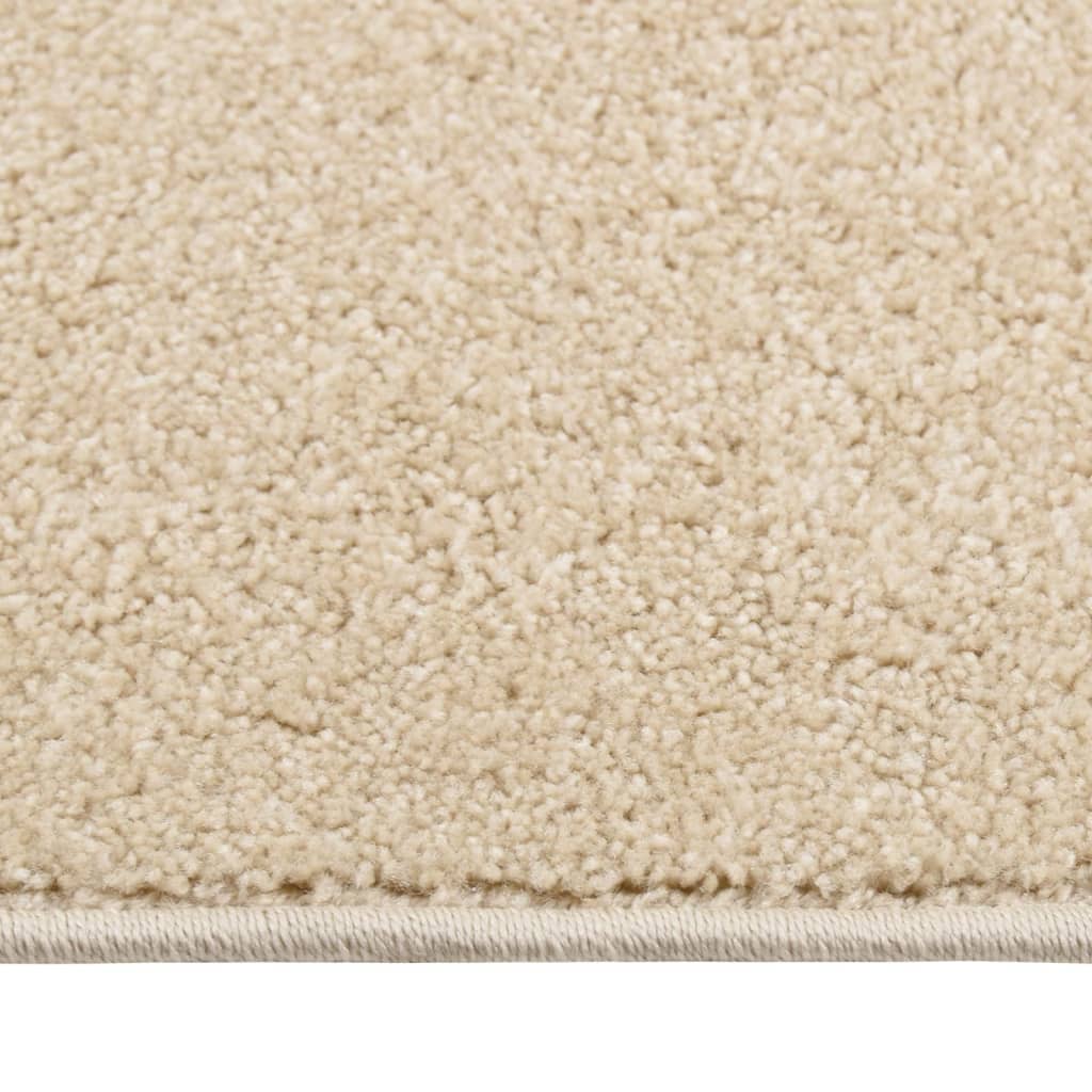 gulvtæppe 160x230 cm kort luv beige