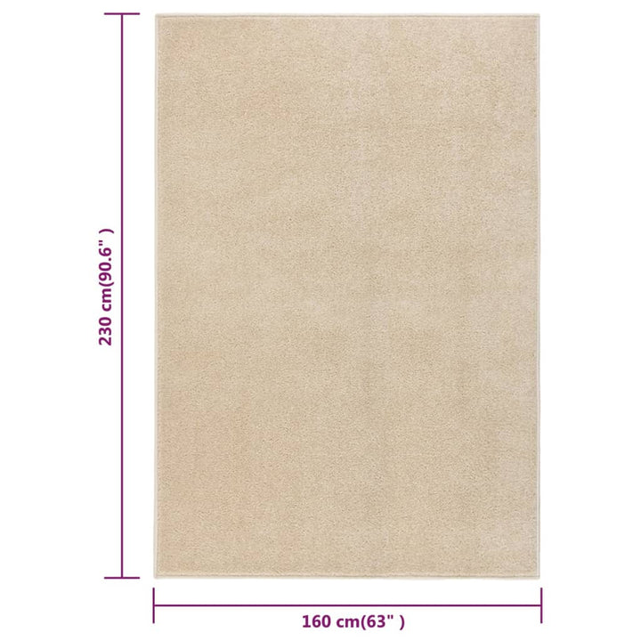 gulvtæppe 160x230 cm kort luv beige