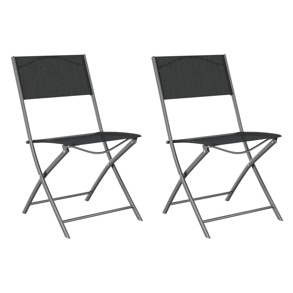 foldbare havestole 2 stk. stål og textilene sort