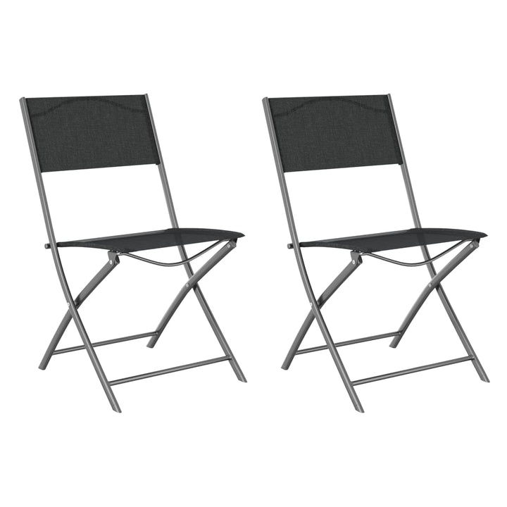 foldbare havestole 2 stk. stål og textilene sort