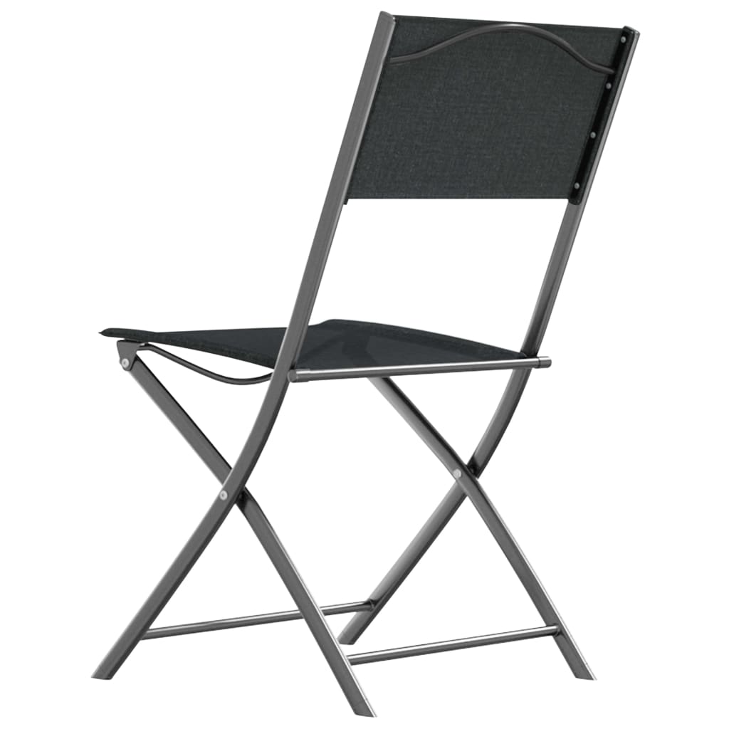 foldbare havestole 4 stk. stål og textilene sort