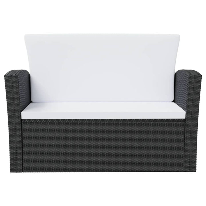 loungesæt til haven 8 dele med hynder polyrattan sort