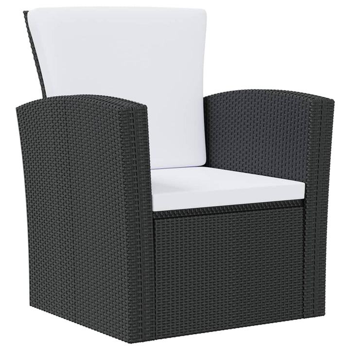 loungesæt til haven 8 dele med hynder polyrattan sort