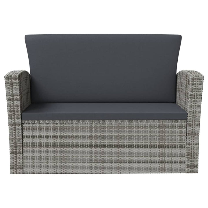 loungesæt til haven 8 dele med hynder polyrattan grå