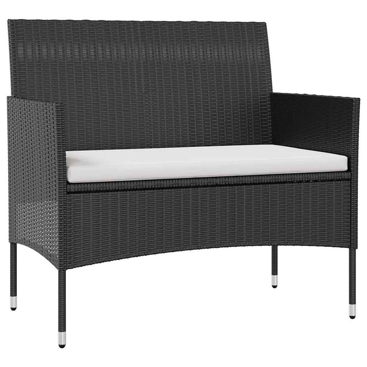 loungesæt til haven 8 dele med hynder polyrattan sort