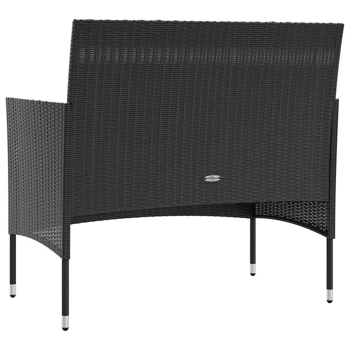 loungesæt til haven 8 dele med hynder polyrattan sort