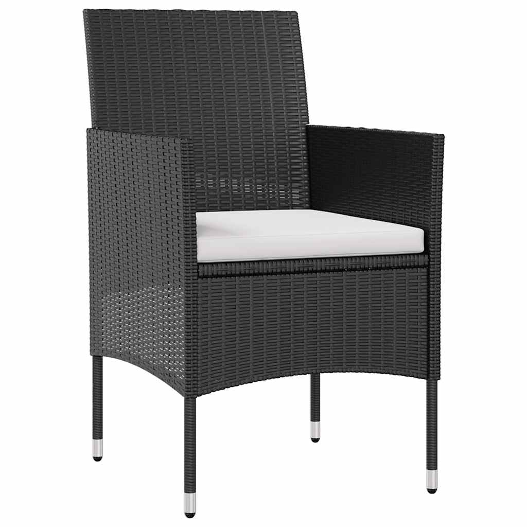 loungesæt til haven 8 dele med hynder polyrattan sort