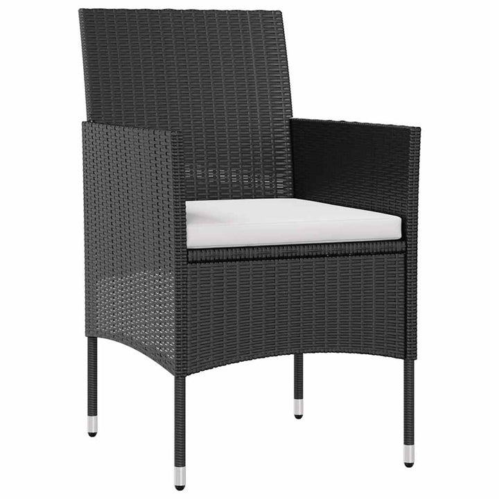 loungesæt til haven 8 dele med hynder polyrattan sort