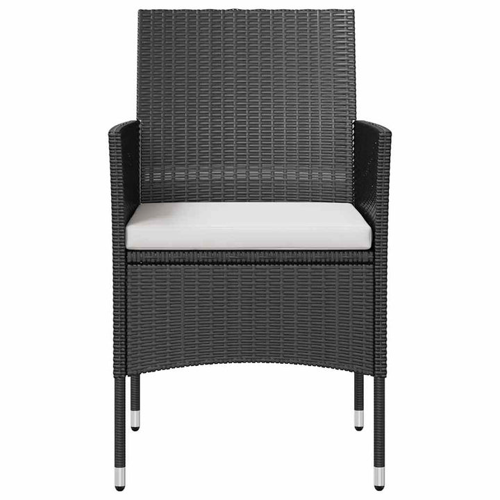 loungesæt til haven 8 dele med hynder polyrattan sort