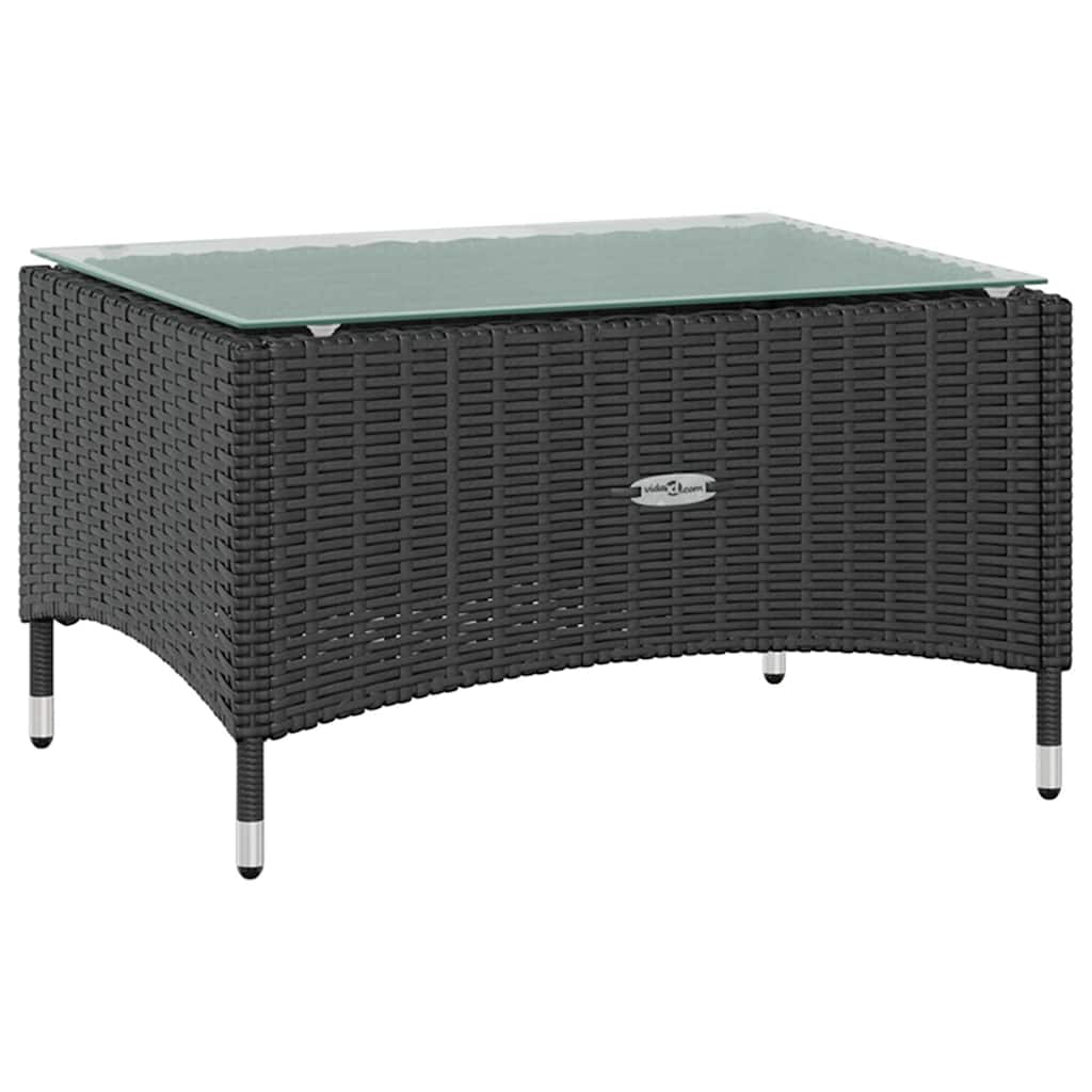 loungesæt til haven 8 dele med hynder polyrattan sort