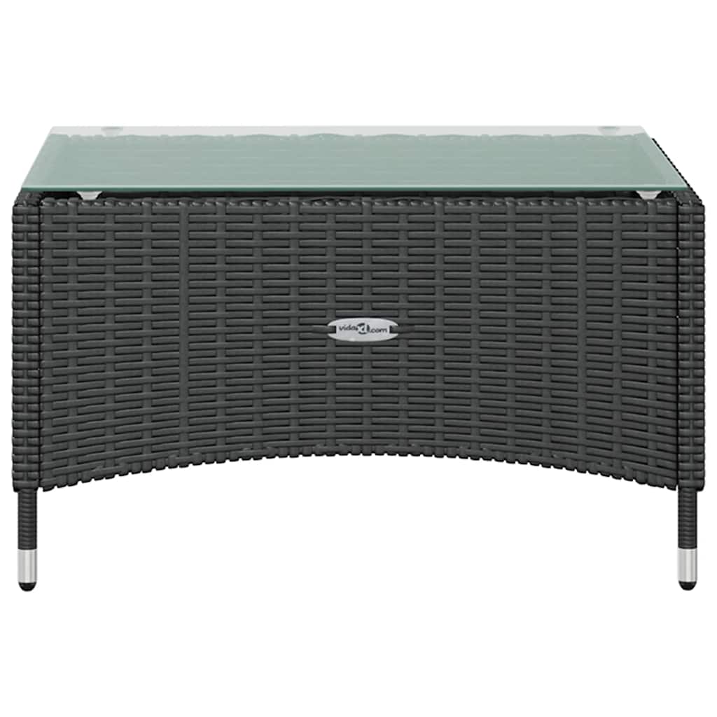 loungesæt til haven 8 dele med hynder polyrattan sort