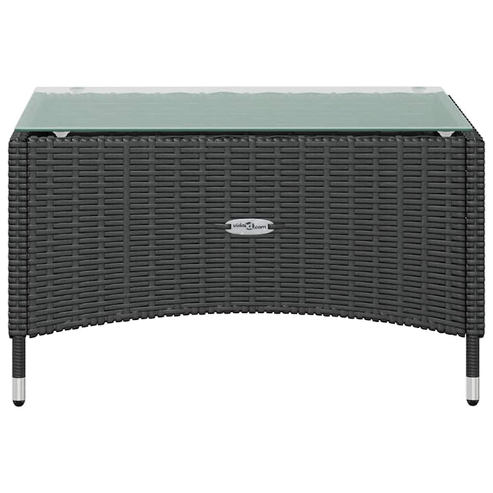 loungesæt til haven 8 dele med hynder polyrattan sort