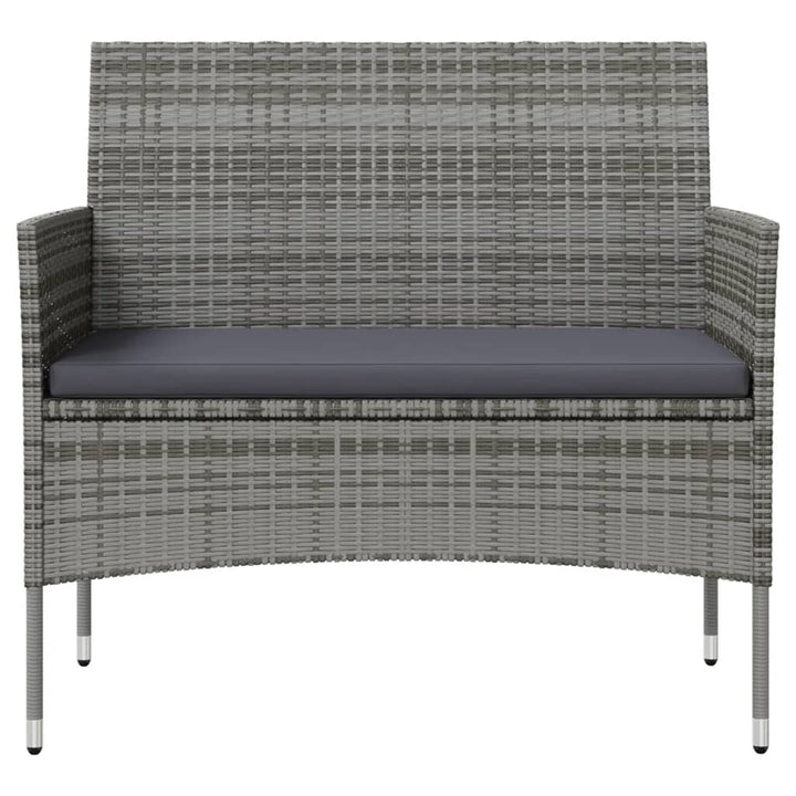 loungesæt til haven 8 dele med hynder polyrattan grå