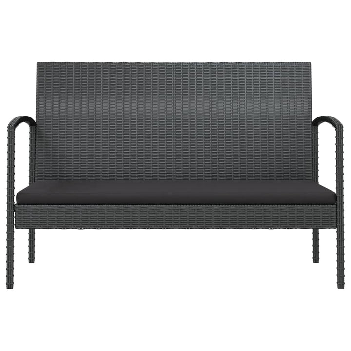 loungesæt til haven 8 dele med hynder polyrattan sort