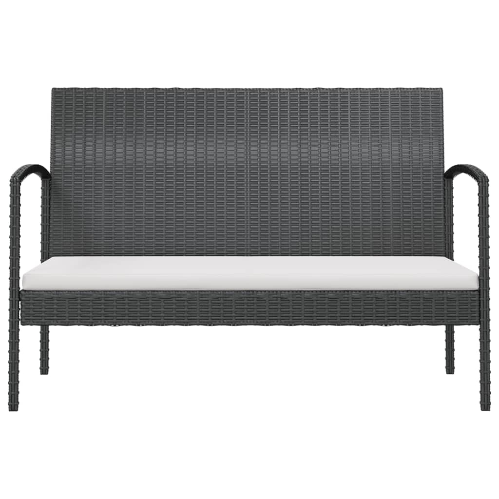 loungesæt til haven 8 dele med hynder polyrattan sort