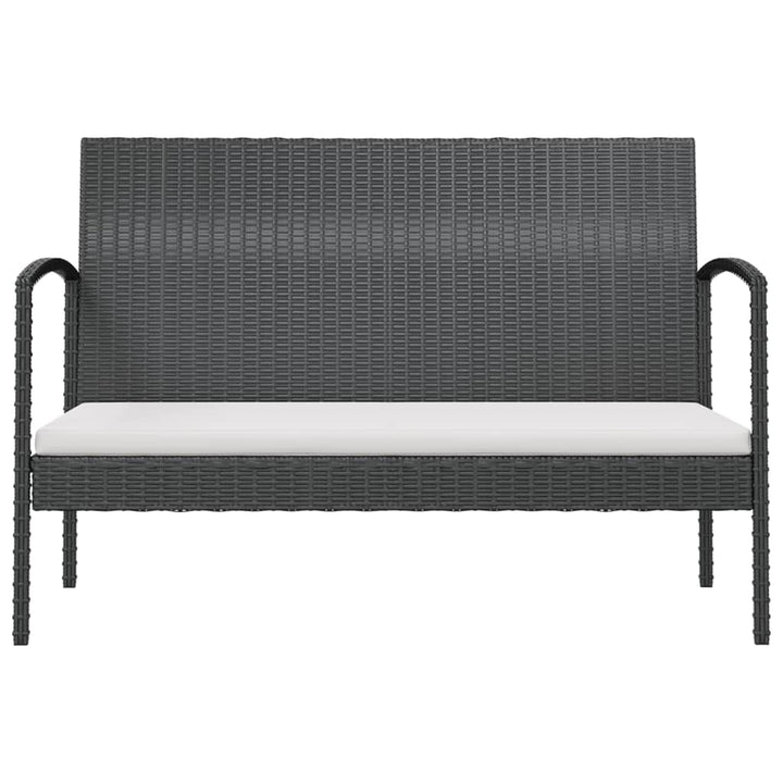 loungesæt til haven 8 dele med hynder polyrattan sort