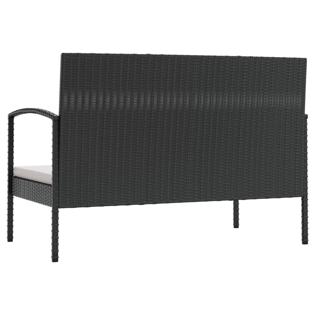 loungesæt til haven 8 dele med hynder polyrattan sort