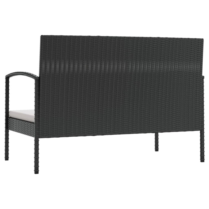 loungesæt til haven 8 dele med hynder polyrattan sort
