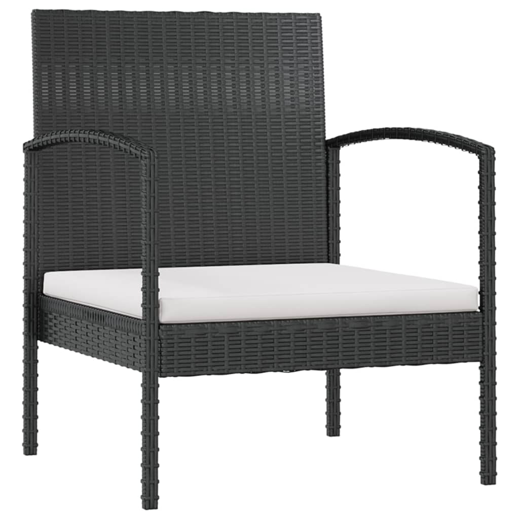 loungesæt til haven 8 dele med hynder polyrattan sort