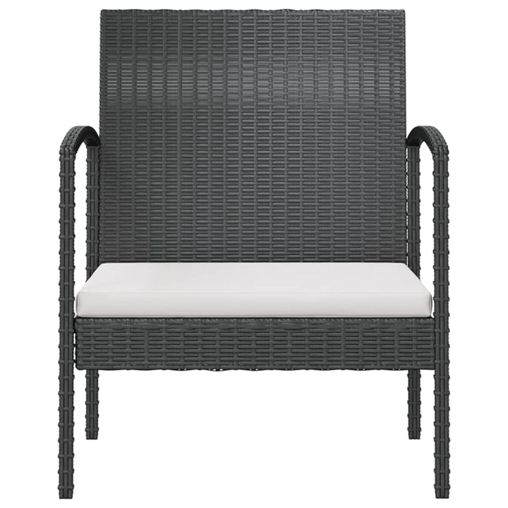 loungesæt til haven 8 dele med hynder polyrattan sort